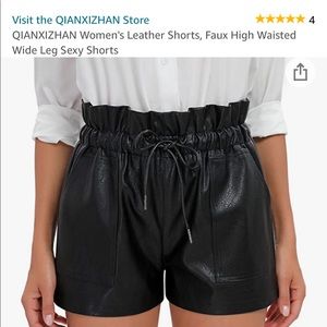 faux leather shorts